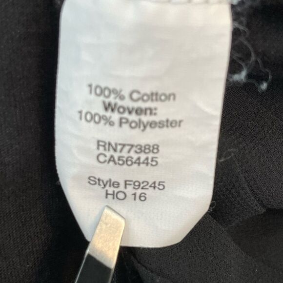 J. Crew Pleated Chiffon Peplum Top Black Knit Long Sleeve Crewneck S - Picture 7 of 8